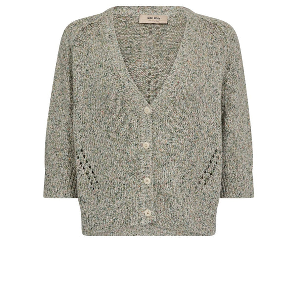 Mos Mosh Lizet Camelot Knit Cardigan in Turf Green