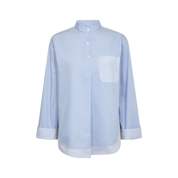 Mos Mosh Bronwyn Stripe Shirt in Brunnera Blue