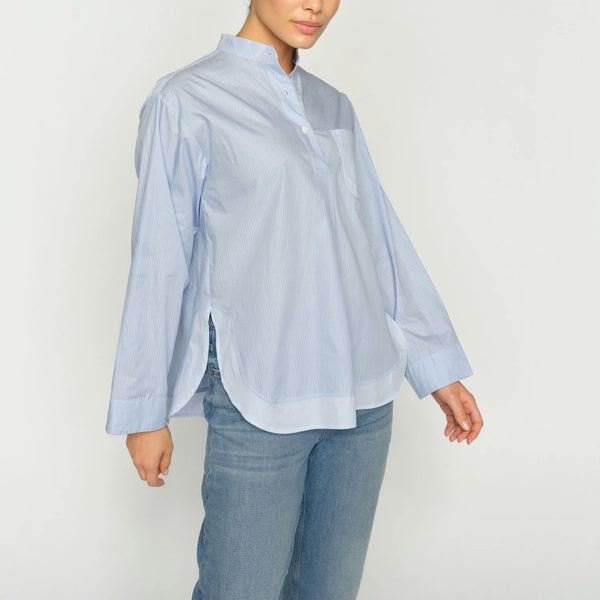 Mos Mosh Bronwyn Stripe Shirt in Brunnera Blue