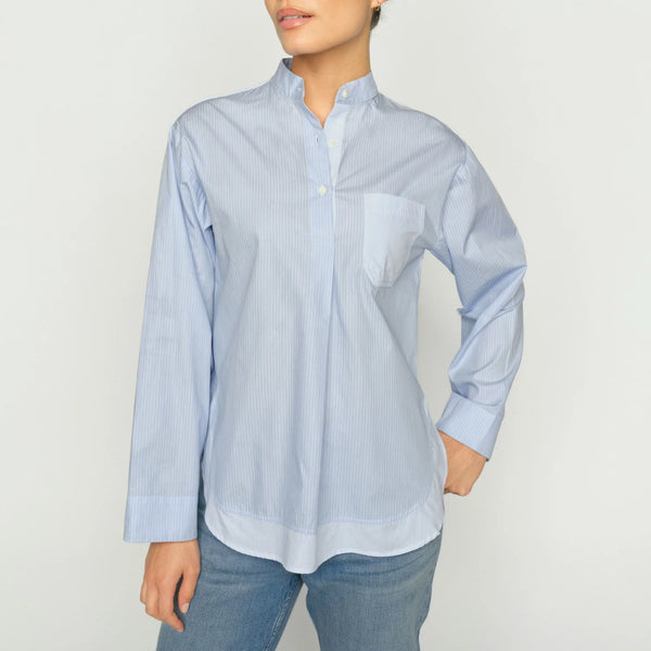 Mos Mosh Bronwyn Stripe Shirt in Brunnera Blue