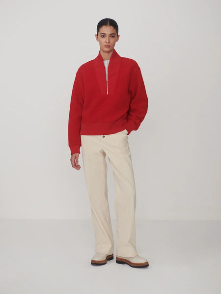 Varley Mumford Half Zip Fleece in Washed Red