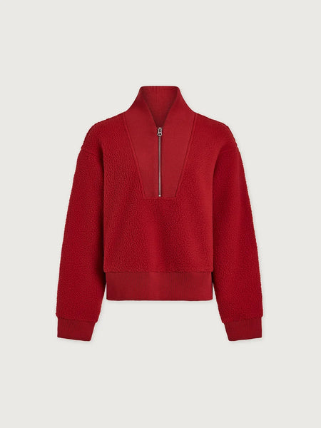 Varley Mumford Half Zip Fleece in Washed Red