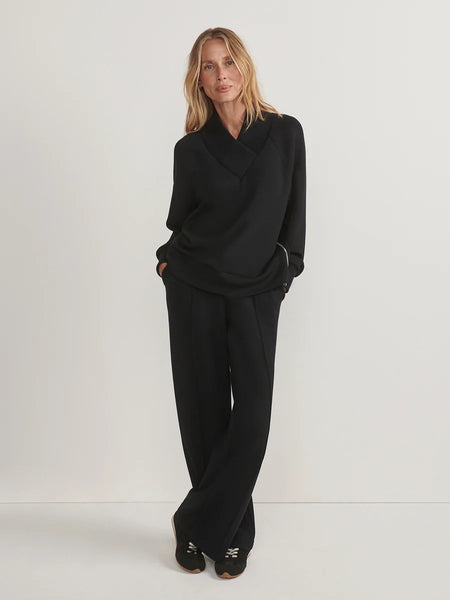 Varley Macie Zip Hem Sweater in Black