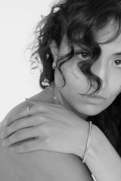 Tutti Woven Bangle in Silver