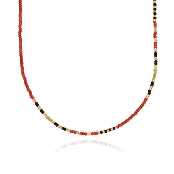 Infuse your style with bravery and support a good cause with the Anna Beck Shinga Necklace. Handmade in Zimbabwe, each 28" beaded necklace is unique. Made with 18k gold and sterling silver, it's hand strung by women of Batoka Creatives. A portion of every sale benefits the Jafuta Foundation's efforts to enrich community, education, culture, and wildlife in Zimbabwe.