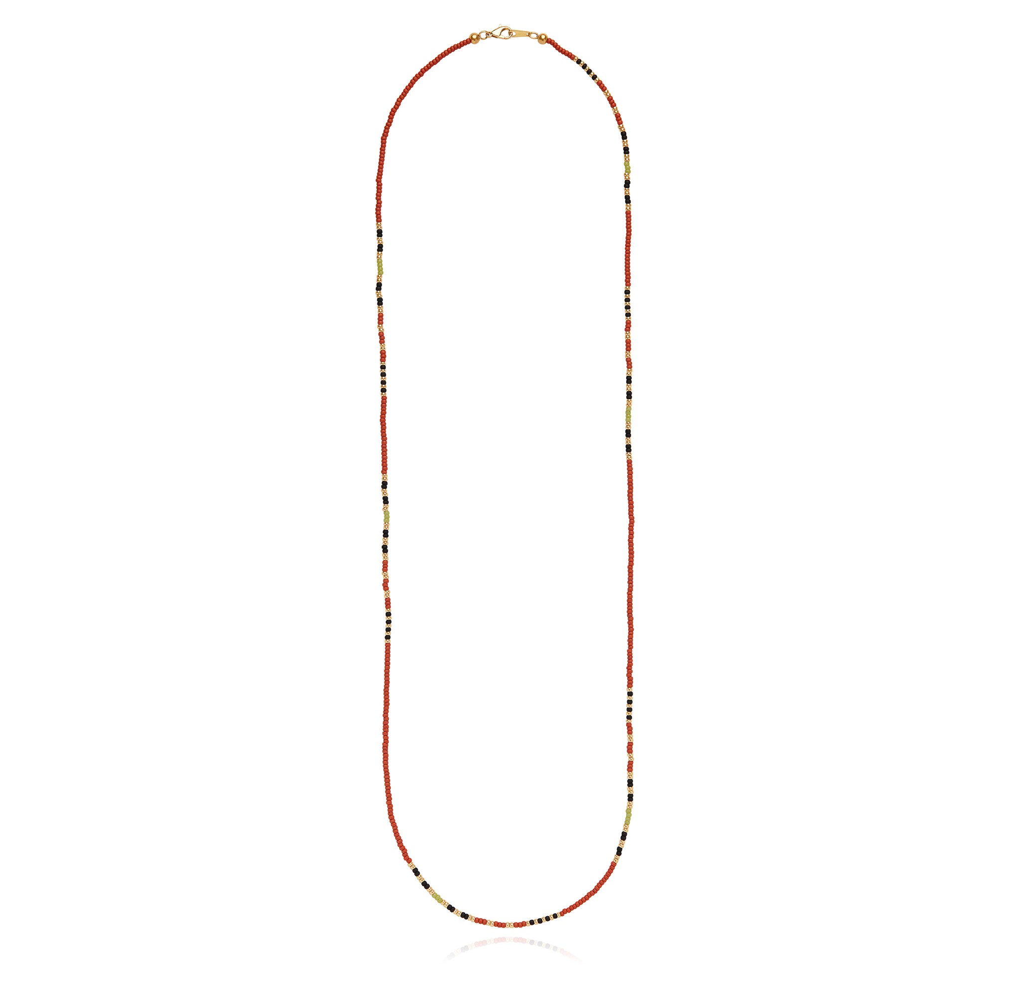 Infuse your style with bravery and support a good cause with the Anna Beck Shinga Necklace. Handmade in Zimbabwe, each 28" beaded necklace is unique. Made with 18k gold and sterling silver, it's hand strung by women of Batoka Creatives. A portion of every sale benefits the Jafuta Foundation's efforts to enrich community, education, culture, and wildlife in Zimbabwe.