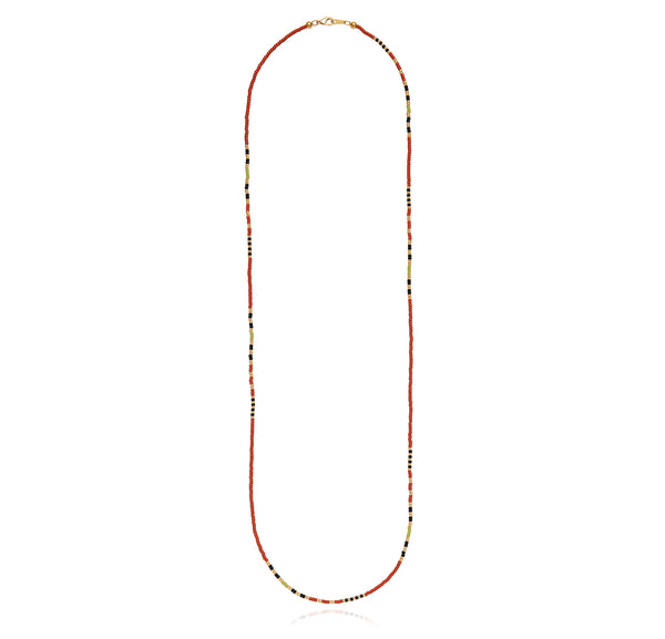 Infuse your style with bravery and support a good cause with the Anna Beck Shinga Necklace. Handmade in Zimbabwe, each 28" beaded necklace is unique. Made with 18k gold and sterling silver, it's hand strung by women of Batoka Creatives. A portion of every sale benefits the Jafuta Foundation's efforts to enrich community, education, culture, and wildlife in Zimbabwe.