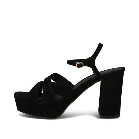 Shoe The Bear Nova Strap Sandal in Black Suede