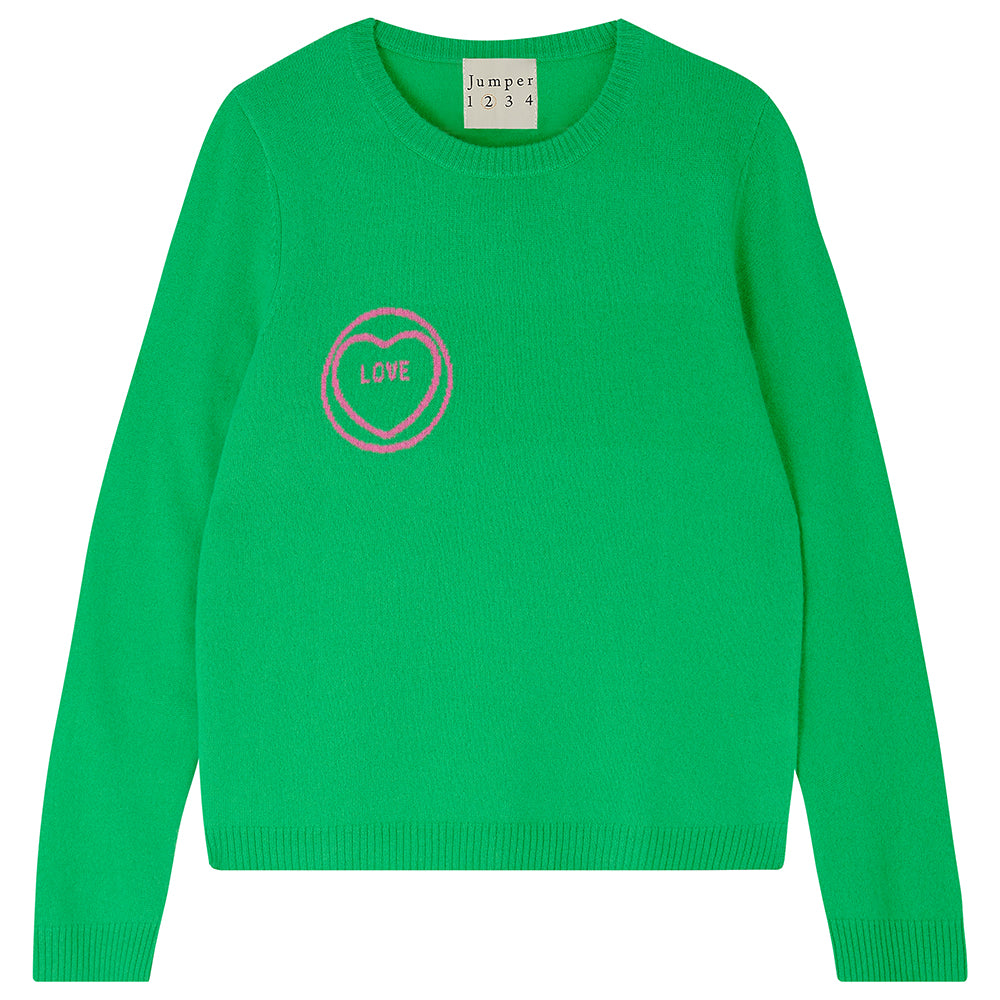 Jumper 1234 Cashmere Love Crew Sweater in Green Sweetie