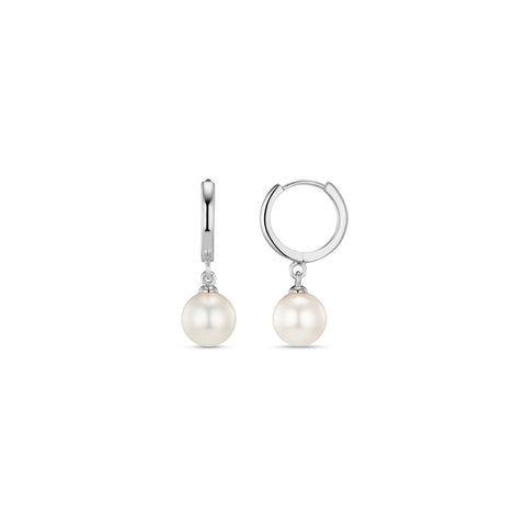 Orelia Pearl Drop Huggie hoops