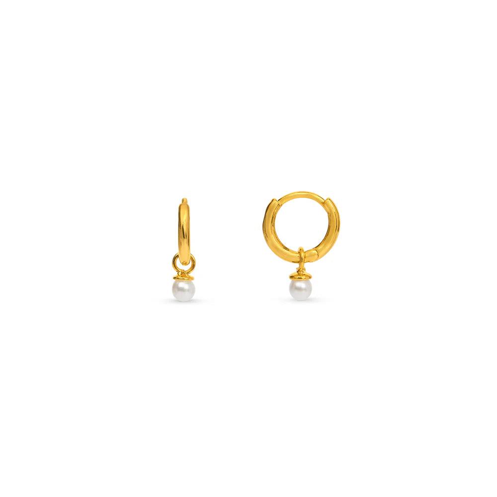 Orelia Mini Micro Pearl Hoops Earrings