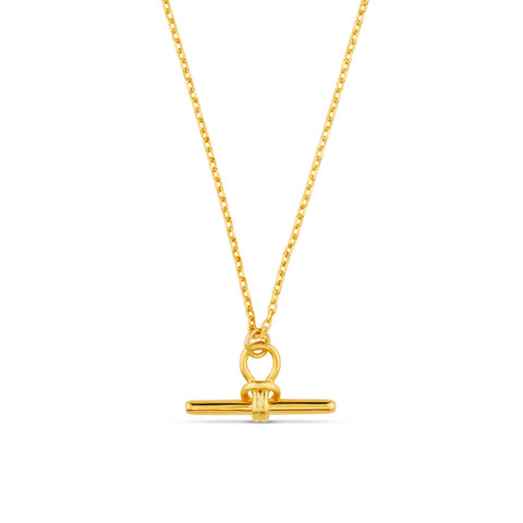 Orelia Dainty T-Bar Knot Necklace in Gold ORE29465