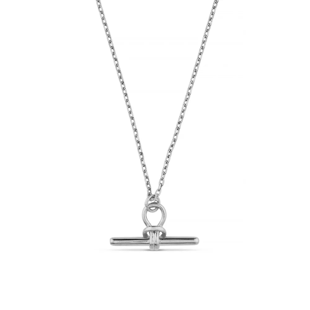 Orelia Dainty T-Bar Knot Necklace in Silver ORE29465