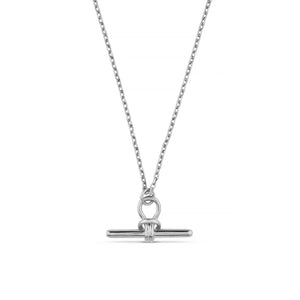 Orelia Dainty T-Bar Knot Necklace in Silver ORE29465