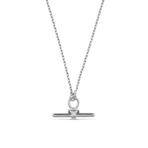 Orelia Dainty T-Bar Knot Necklace in Silver ORE29465