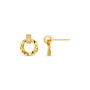 Orelia Mini Pave & Open Circle Interlocking Earrings ORE30042