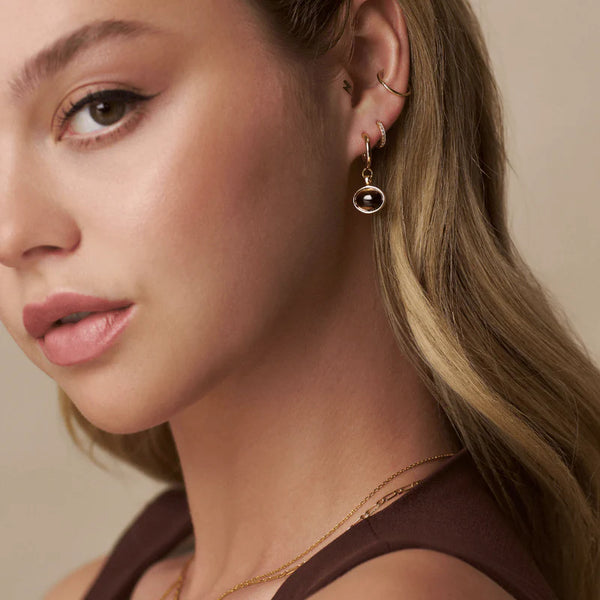 Orelia Semi-Precious Tiger's Eye Drop Hoop Earrings ORE31521