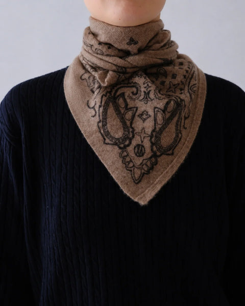 Lescarf Cashmere Paisley in Greige 65cm