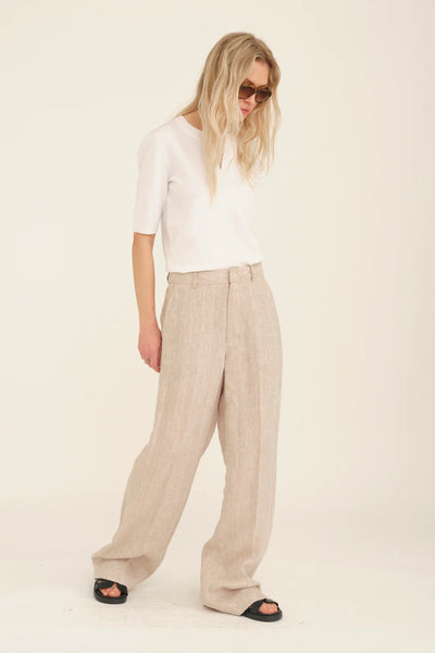 Pieszak Mya Linen Pant in Chalk Beige