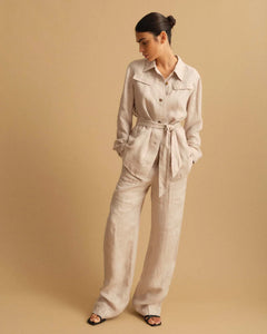 Pieszak Mya Linen Pant in Chalk Beige