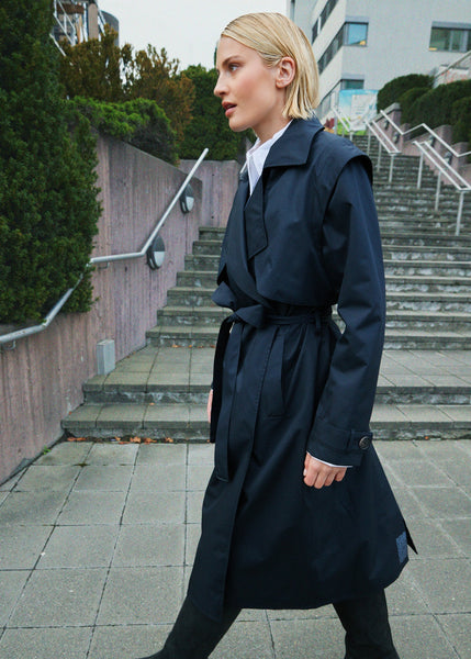 BRGN Regndråpe Trench Coat in New Black