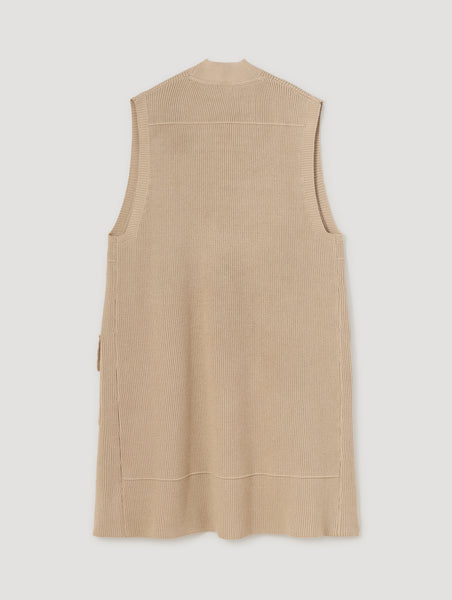 *Last one!* Skatie Long Pearl Knitted Vest in Clay S03K18CLY