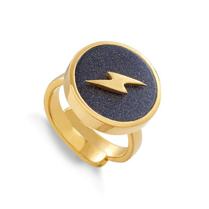 Sarah Verity SVP Jewellery Stellar Lightning Rainbow sunstone Gold Ring