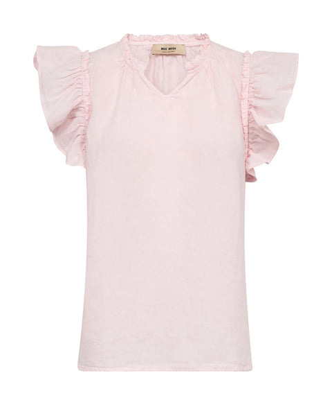 Mos Mosh Tea Linen Blouse in Ballet Slipper