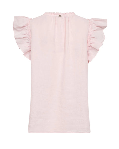 Mos Mosh Tea Linen Blouse in Ballet Slipper