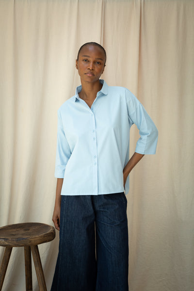 Beaumont Organic Reese Shirt in Powder Blue