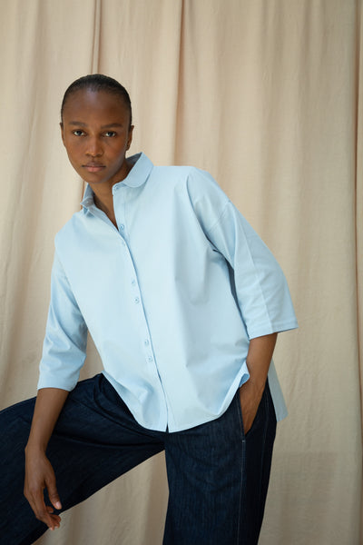 Beaumont Organic Reese Shirt in Powder Blue