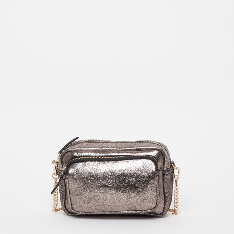 Petite Mendigote Stone Bag in Foil Argent