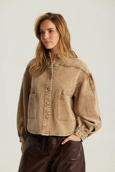 Me369 Roux Drill Rivet Jacket in Mustard