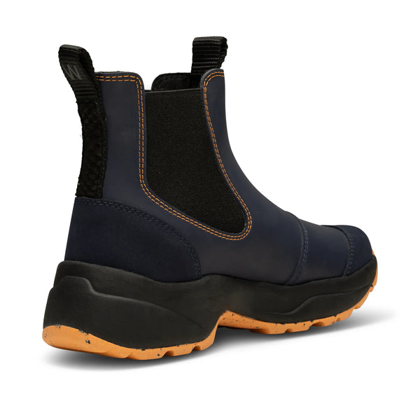 Woden Siri Waterproof Boots Dark Navy and Papaya