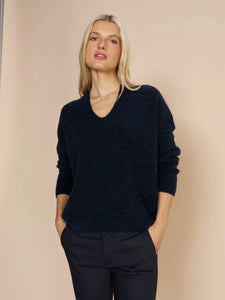 *LAST ONE!* Mos Mosh Thora V Neck Sweater in Salute Navy