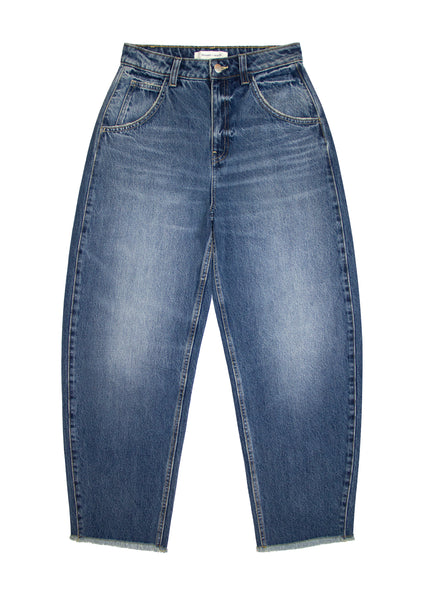 Seventy + Mochi Bo Jean in Phoenix Short WBOJ0113-S Blue jeans on a white background