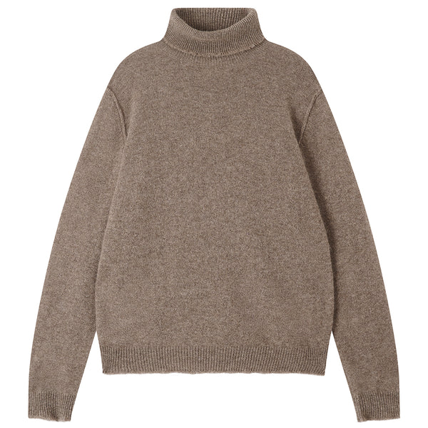 Jumper 1234 Distressed Roll Collar in Moose