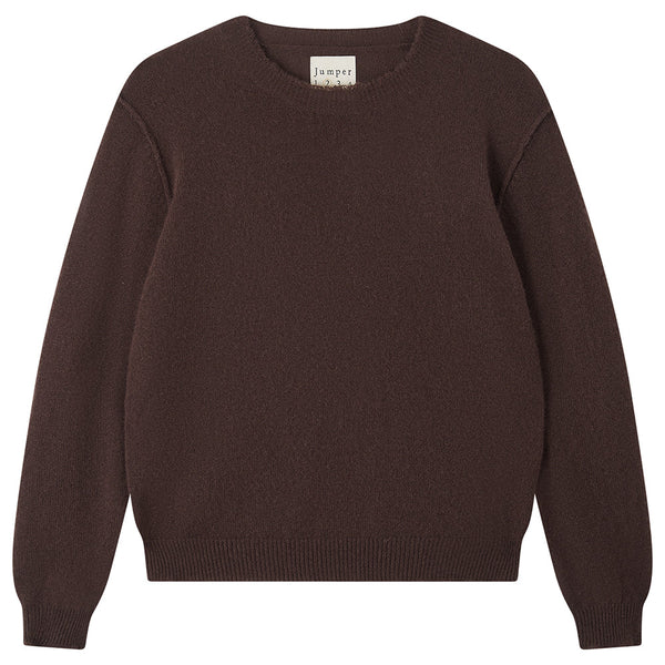 Jumper 1234 Distressed Crew in Dark Brown