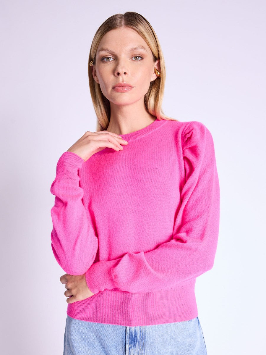 Berenice Aika Jumper Bouffantes In Neon Pink,Cashmere & wool