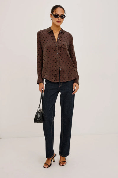 Rails Alyssa Top in Chocolate Polka Dot