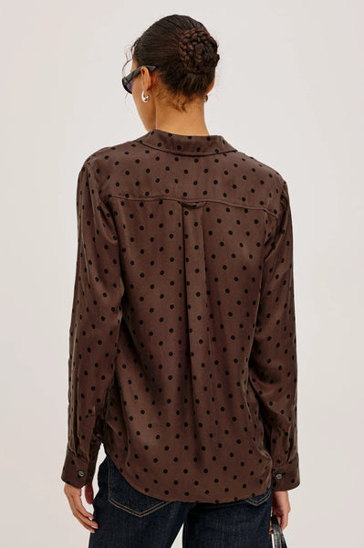 Rails Alyssa Top in Chocolate Polka Dot
