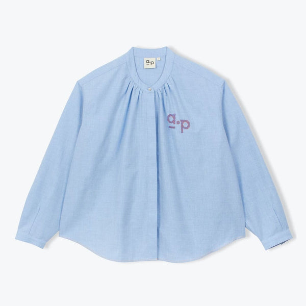 Arsene et Les Pipelettes Oxford Blouse in Ciel 1 H26WB29