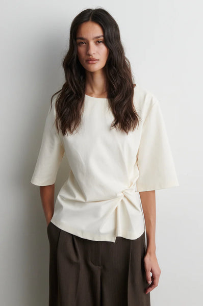 Second Female Arkai Drape Tee in Eggnog