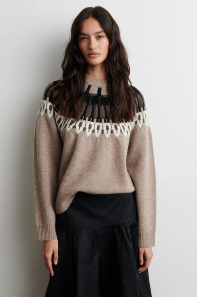 Second Female Arlo Knit O-Neck in Beige Melange