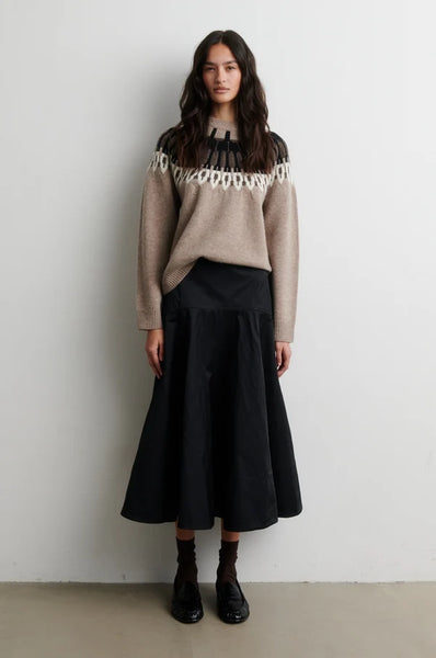 Second Female Arlo Knit O-Neck in Beige Melange