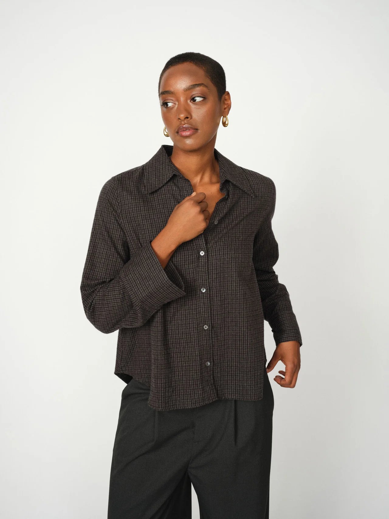 *LAST ONE!* Mos Mosh Ayen Check Shirt in Phantom