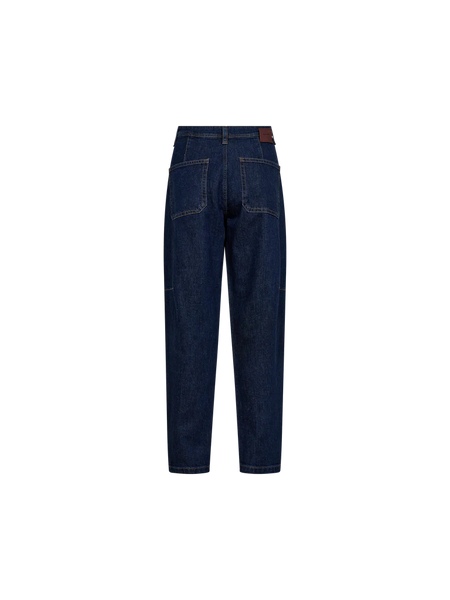 Mos Mosh Aymen Kyoto Cropped Boyfriend Jeans in Dark Blue