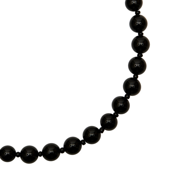Talis Chains Tokyo Choker in Black Agate Black beaded necklace on a white background