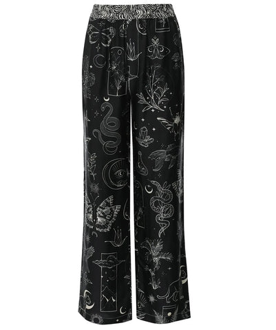 Me369's Bailey Straight Leg Trouser in Black Magic. These pull-on trousers side pockets,  viscose 