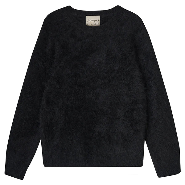 Jumper 1234 Brushed Crew Sweater in Black